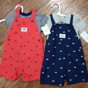 NWT Carters Boys overall romper suits